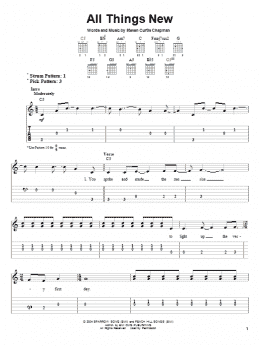 page one of All Things New (Easy Guitar Tab)
