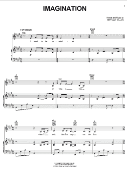 page one of Imagination (Piano, Vocal & Guitar Chords (Right-Hand Melody))