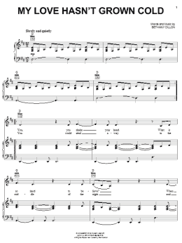 page one of My Love Hasn't Grown Cold (Piano, Vocal & Guitar Chords (Right-Hand Melody))