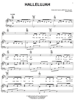page one of Hallelujah (Piano, Vocal & Guitar Chords (Right-Hand Melody))