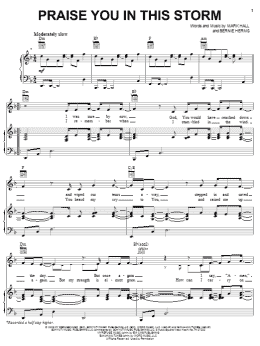 page one of Praise You In This Storm (Piano, Vocal & Guitar Chords (Right-Hand Melody))