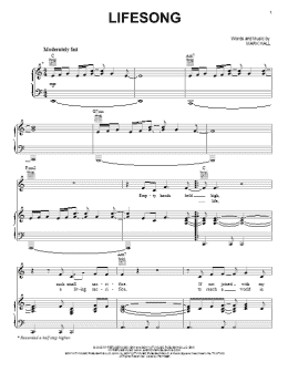 page one of Lifesong (Piano, Vocal & Guitar Chords (Right-Hand Melody))