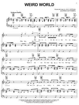 page one of Weird World (Piano, Vocal & Guitar Chords (Right-Hand Melody))