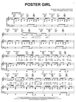 page one of Poster Girl (Piano, Vocal & Guitar Chords (Right-Hand Melody))
