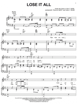 page one of Lose It All (Piano, Vocal & Guitar Chords (Right-Hand Melody))