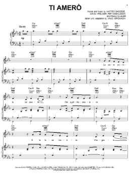 page one of Ti Amero (Piano, Vocal & Guitar Chords (Right-Hand Melody))