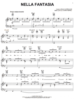 page one of Nella Fantasia (Piano, Vocal & Guitar Chords (Right-Hand Melody))