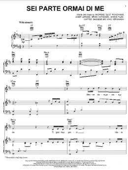 page one of Sei Parte Ormai Di Me (Piano, Vocal & Guitar Chords (Right-Hand Melody))