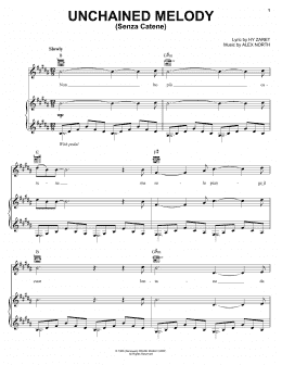 page one of Unchained Melody (Senza Catene) (Piano, Vocal & Guitar Chords (Right-Hand Melody))