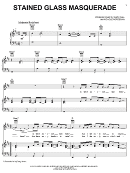 page one of Stained Glass Masquerade (Piano, Vocal & Guitar Chords (Right-Hand Melody))