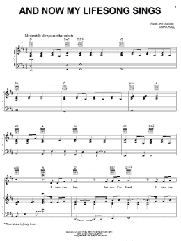 page one of And Now My Lifesong Sings (Piano, Vocal & Guitar Chords (Right-Hand Melody))