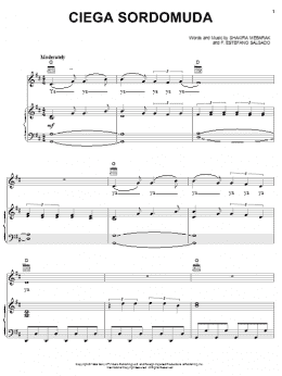 page one of Ciega Sordomuda (Piano, Vocal & Guitar Chords (Right-Hand Melody))