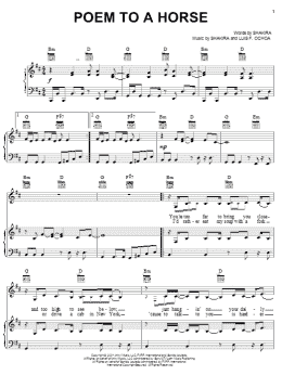 page one of Poem To A Horse (Piano, Vocal & Guitar Chords (Right-Hand Melody))
