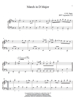 page one of March In D Major (Piano Solo)
