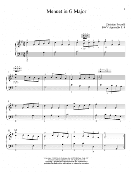 page one of Minuet In G (Piano Solo)