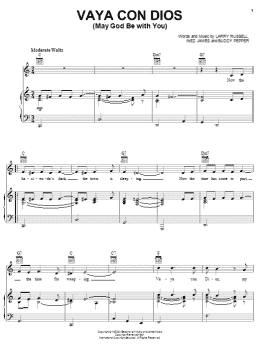 page one of Vaya Con Dios (May God Be With You) (Piano, Vocal & Guitar Chords (Right-Hand Melody))