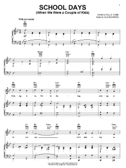 page one of School Days (When We Were A Couple Of Kids) (Piano, Vocal & Guitar Chords (Right-Hand Melody))