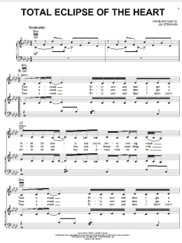 page one of Total Eclipse Of The Heart (Piano, Vocal & Guitar Chords (Right-Hand Melody))