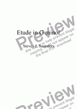 page one of Etude in G minor