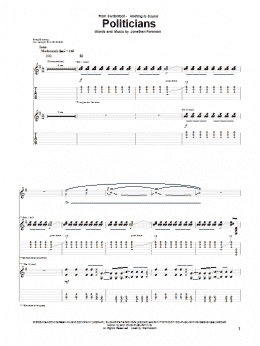 page one of Politicians (Guitar Tab)