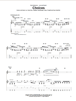 page one of Choices (Guitar Tab)