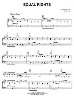 page one of Equal Rights (Piano, Vocal & Guitar Chords (Right-Hand Melody))