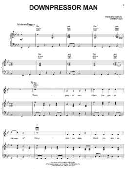page one of Downpressor Man (Piano, Vocal & Guitar Chords (Right-Hand Melody))