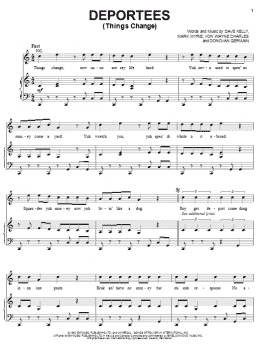 page one of Deportees (Things Change) (Piano, Vocal & Guitar Chords (Right-Hand Melody))