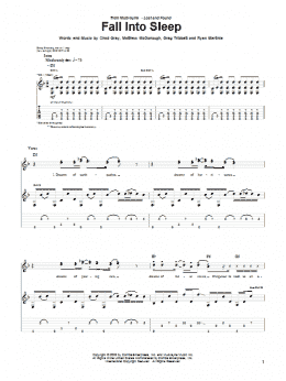 page one of Fall Into Sleep (Guitar Tab)