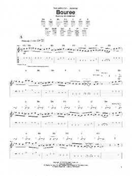 page one of Bouree (Guitar Tab)