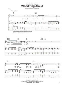 page one of Wond'ring Aloud (Guitar Tab)