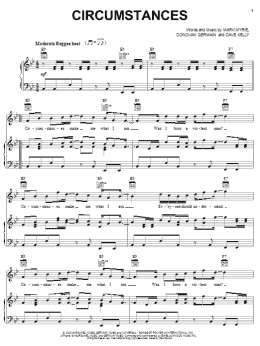 page one of Circumstances (Piano, Vocal & Guitar Chords (Right-Hand Melody))