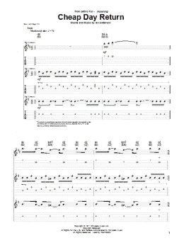 page one of Cheap Day Return (Guitar Tab)