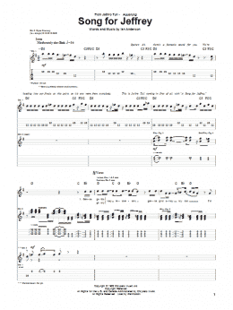 page one of Song For Jeffrey (Guitar Tab)