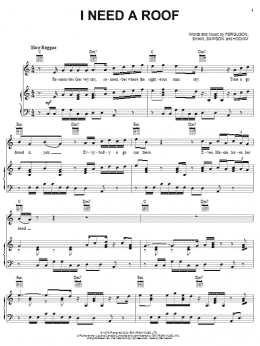 page one of I Need A Roof (Piano, Vocal & Guitar Chords (Right-Hand Melody))