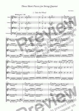 page one of Three Short Pieces for String Quartet