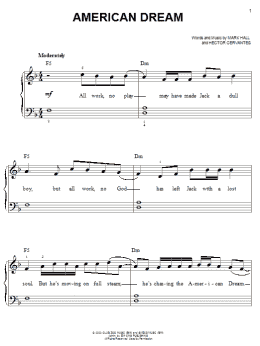 page one of American Dream (Easy Piano)