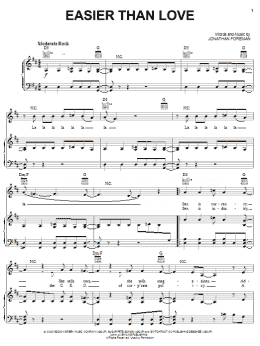 page one of Easier Than Love (Piano, Vocal & Guitar Chords (Right-Hand Melody))