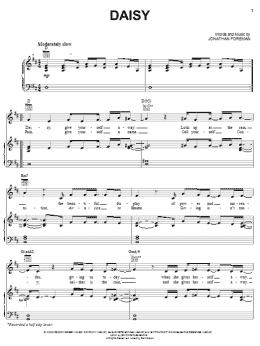 page one of Daisy (Piano, Vocal & Guitar Chords (Right-Hand Melody))