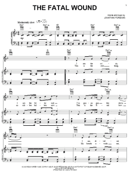 page one of The Fatal Wound (Piano, Vocal & Guitar Chords (Right-Hand Melody))