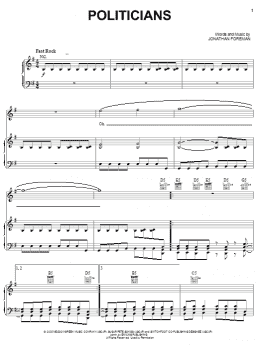 page one of Politicians (Piano, Vocal & Guitar Chords (Right-Hand Melody))
