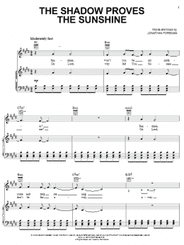 page one of The Shadow Proves The Sunshine (Piano, Vocal & Guitar Chords (Right-Hand Melody))