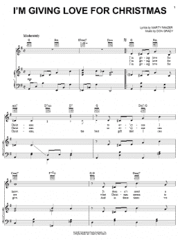 page one of I'm Giving Love For Christmas (Piano, Vocal & Guitar Chords (Right-Hand Melody))