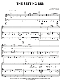 page one of The Setting Sun (Piano, Vocal & Guitar Chords (Right-Hand Melody))