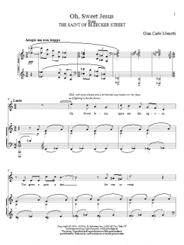 page one of Oh, Sweet Jesus (Piano & Vocal)