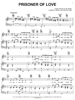 page one of Prisoner Of Love (Piano, Vocal & Guitar Chords (Right-Hand Melody))