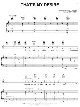 page one of That's My Desire (Piano, Vocal & Guitar Chords (Right-Hand Melody))