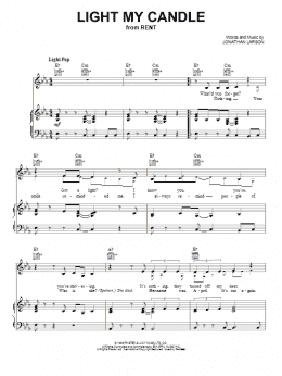 page one of Light My Candle (Piano, Vocal & Guitar Chords (Right-Hand Melody))