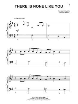 page one of There Is None Like You (Beginning Piano Solo)