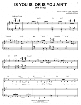 page one of Is You Is, Or Is You Ain't (Ma' Baby) (Piano, Vocal & Guitar Chords (Right-Hand Melody))
